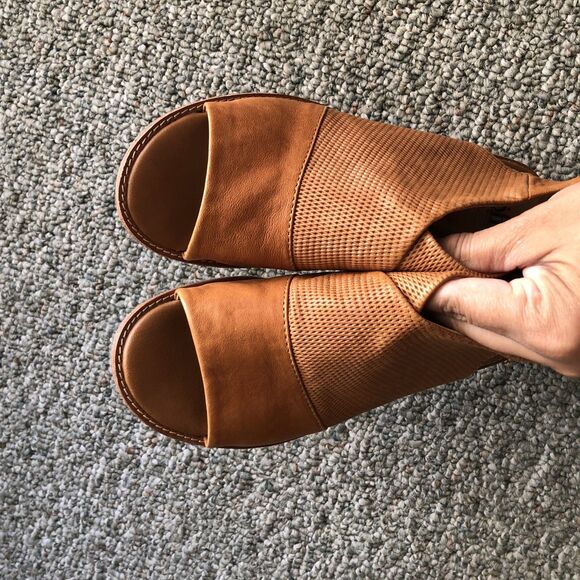 Sofft Natalia 7.5 Brown Leather Slingback Sandals Open Toe Block Heel Comfort - Picture 8 of 14